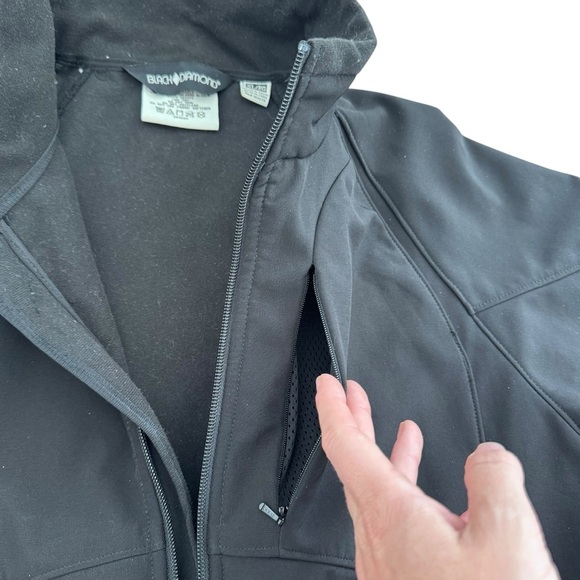 Black Diamond Womens XL Black Soft Shell Fleece Lined Jacket Hiking Outdoor - Picture 8 of 10